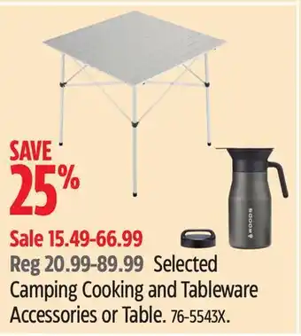 Canadian Tire Woods Selected Camping Cooking and Tableware Accessories or Table offer