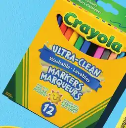 Loblaws CRAYOLA WASHABLE FINE LINE ORIGINAL MARKERS, 12 PACK offer