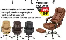 Sushi Shop High Back Office Chair with Massage Lumbar and Footrest offer