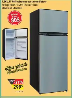 Sushi Shop Refrigerator 7.5CU.FT with Freezer Black and Stainless offer