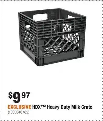 Home Depot EXCLUSIVE HDX Heavy Duty Milk Crate offer