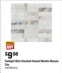 Home Depot Twilight Mist Stacked Honed Marble Mosaic Tile offer