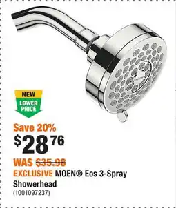 Home Depot EXCLUSIVE MOEN Eos 3-Spray Showerhead offer