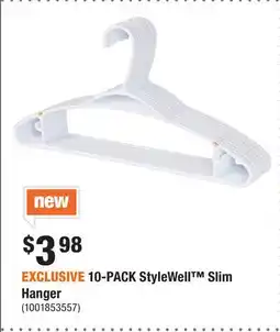 Home Depot EXCLUSIVE 10-PACK StyleWell Slim Hanger offer