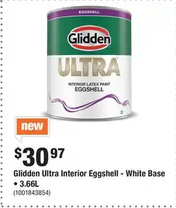 Home Depot Glidden Ultra Interior Eggshell - White Base • 3.66L offer