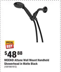 Home Depot MOEN Attune Wall Mount Handheld Showerhead in Matte Black offer