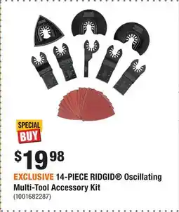 Home Depot EXCLUSIVE 14-PIECE RIDGID Oscillating Multi-Tool Accessory Kit offer