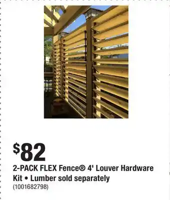 Home Depot 2-PACK FLEX Fence 4' Louver Hardware Kit • Lumber sold separately offer