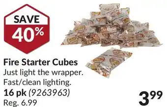 Princess Auto Fire Starter Cubes offer