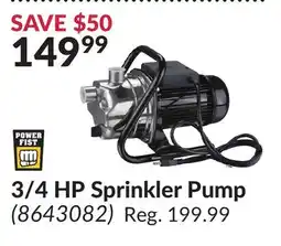 Princess Auto 3/4 HP Sprinkler Pump offer
