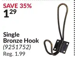Princess Auto Single Bronze Hook offer