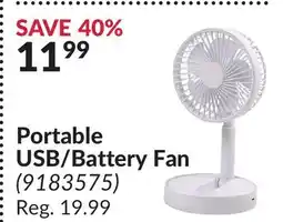 Princess Auto Portable USB/Battery Fan offer