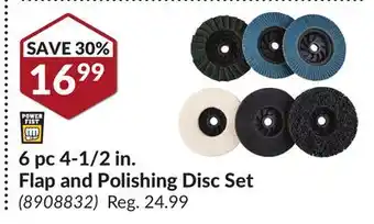 Princess Auto 6 pc 4-1/2 in. Flap and Polishing Disc Set offer