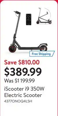 Walmart iScooter i9 350W Electric Scooter offer