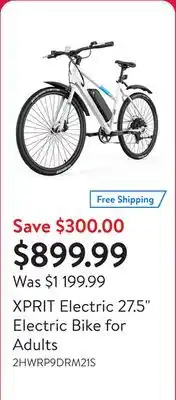 Walmart XPRIT Electric 27.5 Electric Bike for Adults offer