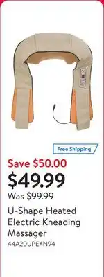Walmart U-Shape Heated Electric Kneading Massager offer