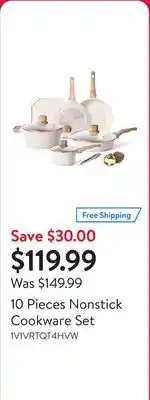 Walmart 10 Pieces Nonstick Cookware Set offer