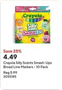 Staples Crayola Silly Scents Smash-Ups Broad Line Markers - 10 Pack offer