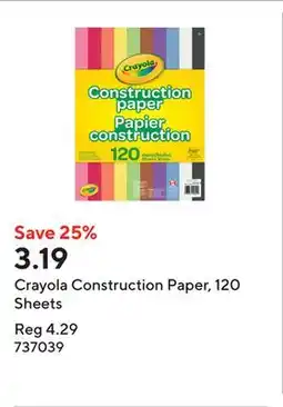 Staples Crayola Construction Paper, 120 Sheets offer