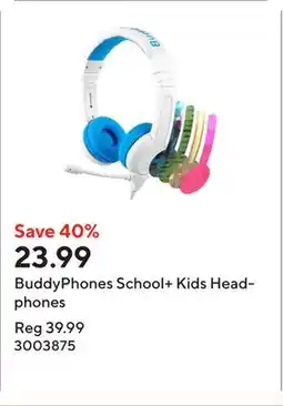 Staples BuddyPhones School+ Kids Headphones offer