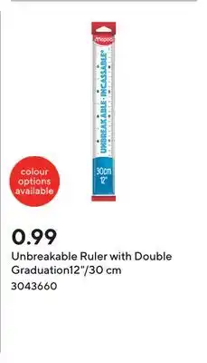 Staples Unbreakable Ruler with Double Graduation12/30 cm offer