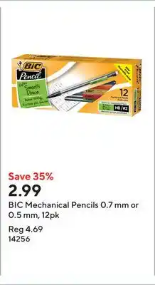 Staples BIC Mechanical Pencils 0.7 mm or 0.5 mm, 12pk offer