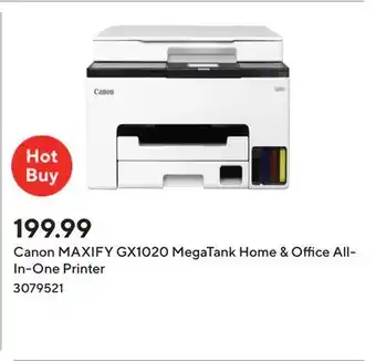 Staples Canon MAXIFY GX1020 MegaTank Home & Office All-In-One Printer offer