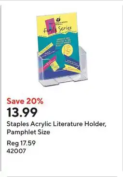 Staples Staples Acrylic Literature Holder, Pamphlet Size offer