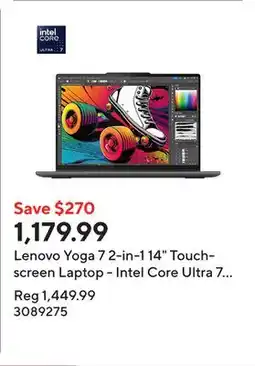 Staples Lenovo Yoga 7 2-in-1 14 Touchscreen Laptop - Intel Core Ultra 7 155U - 512GB SSD - 16GB RAM - Win 11 offer