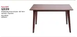 Staples MidMod By Union & Scale - 48 Writing Desk - Espresso offer
