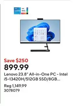 Staples Lenovo 23.8 All-in-One PC - Intel i5-13420H/512GB SSD/8GB RAM/Windows 11 offer
