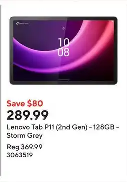 Staples Lenovo Tab P11 (2nd Gen) - 128GB - Storm Grey offer