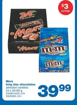 Wholesale Club KING SIZE CHOCOLATES, 24 x 50-93 g offer