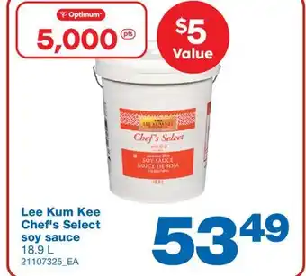 Wholesale Club LEE KUM KEE CHEF'S SELECT SOY SAUCE, 18.9 L offer