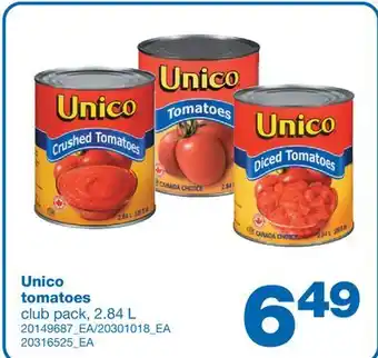 Wholesale Club Unico tomatoes, 2.84 L offer