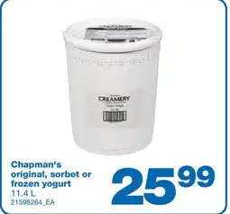 Wholesale Club ORIGINAL, SORBET OR FROZEN YOGURT, 11.4 L offer