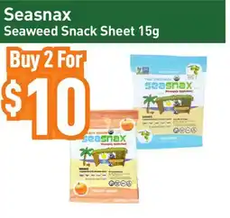 Healthy Planet Seasnax Seaweed Snack Sheet offer