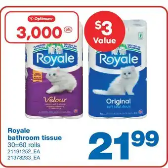 Wholesale Club BATHROOM TISSUE, 30=60 ROLLS offer