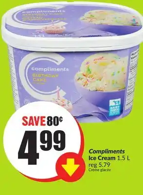 FreshCo Compliments Ice Cream 1.5 L offer