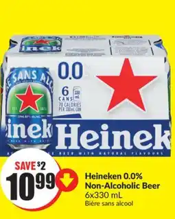 FreshCo Heineken 0.0% Non-Alcoholic Beer 6x330 mL offer