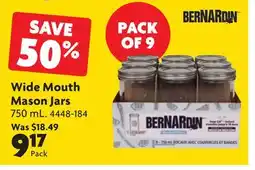 Home Hardware Wide Mouth Mason Jars offer