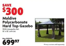 Home Hardware Maldive Polycarbonate Hard Top Gazebo offer