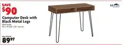 Home Hardware Computer Desk with Black Metal Legs offer