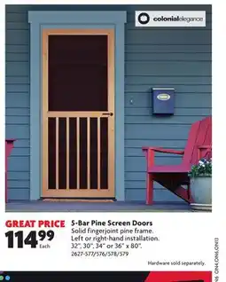 Home Hardware 5 Bar Pine Screen Doors offer