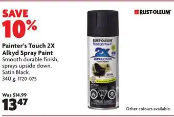 Home Hardware Painter's Touch 2X Alkyd Spray Paint offer