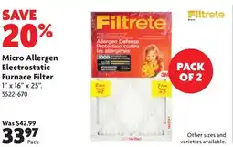 Home Hardware Micro Allergen Electrostatic Furnace Filter offer