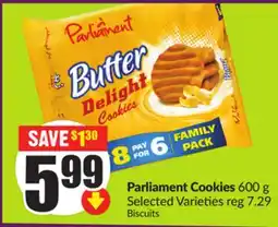 Chalo FreshCo Parliament Cookies 600 g Selected Varieties offer