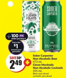 Chalo FreshCo Sober Carpenter Non-Alcoholic Beer 473 mL Clever Mocktails Non-Alcoholic Cocktails 355 mL offer