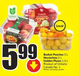 Chalo FreshCo Basket Peaches 3 L 2 L Plums 1.5 L Product of Ontario Canada No. 1 offer