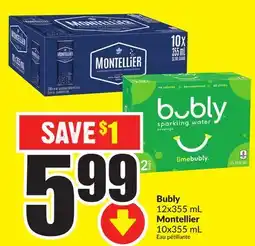 Chalo FreshCo Bubly 12x355 mL Montellier 10x355 mL offer